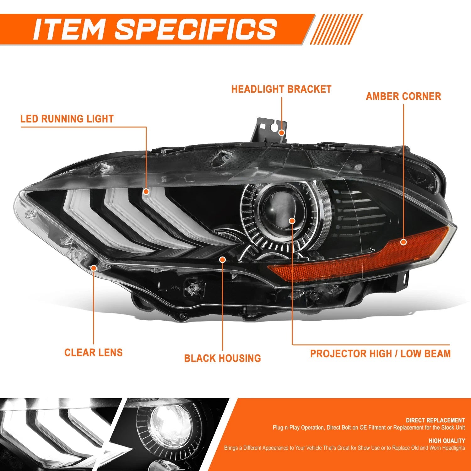 Front Bumper Face Bar for Ram 1500 (2014–2024) w/o Parking Sensor & Fog Light Cutouts