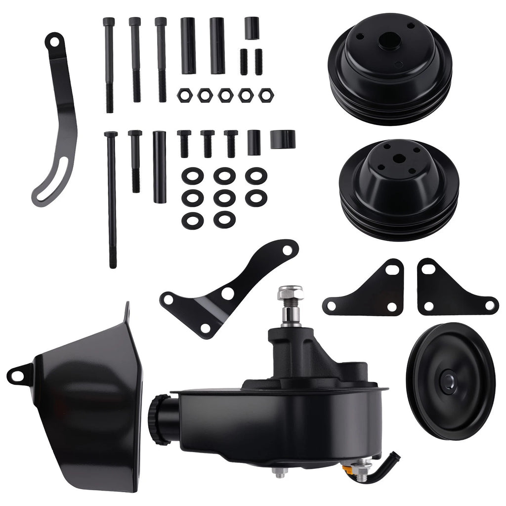 Engine Drive Mounting Kit for Chevy SBC 1958–1986 Long Water Pump (Black)