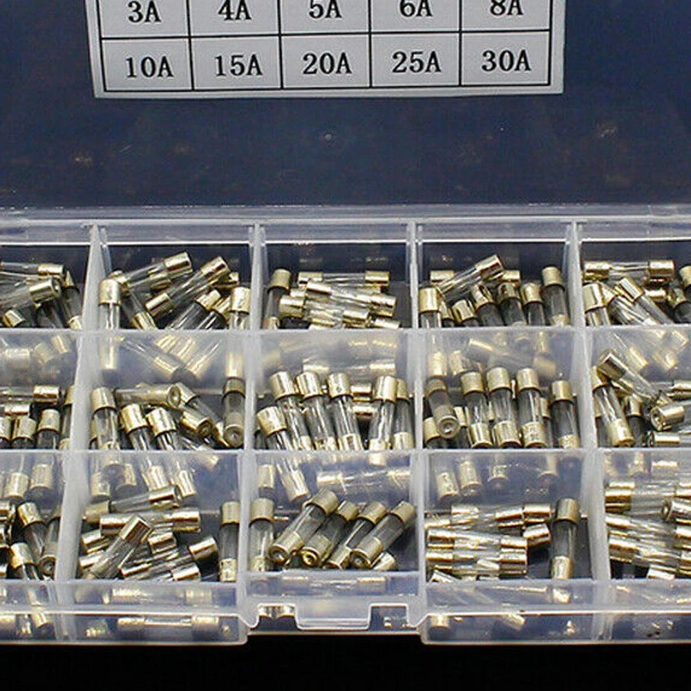 Set of 10 Glass Tube Fuses 5x20mm Quick Blow 0.1A-30A Assorted Kit