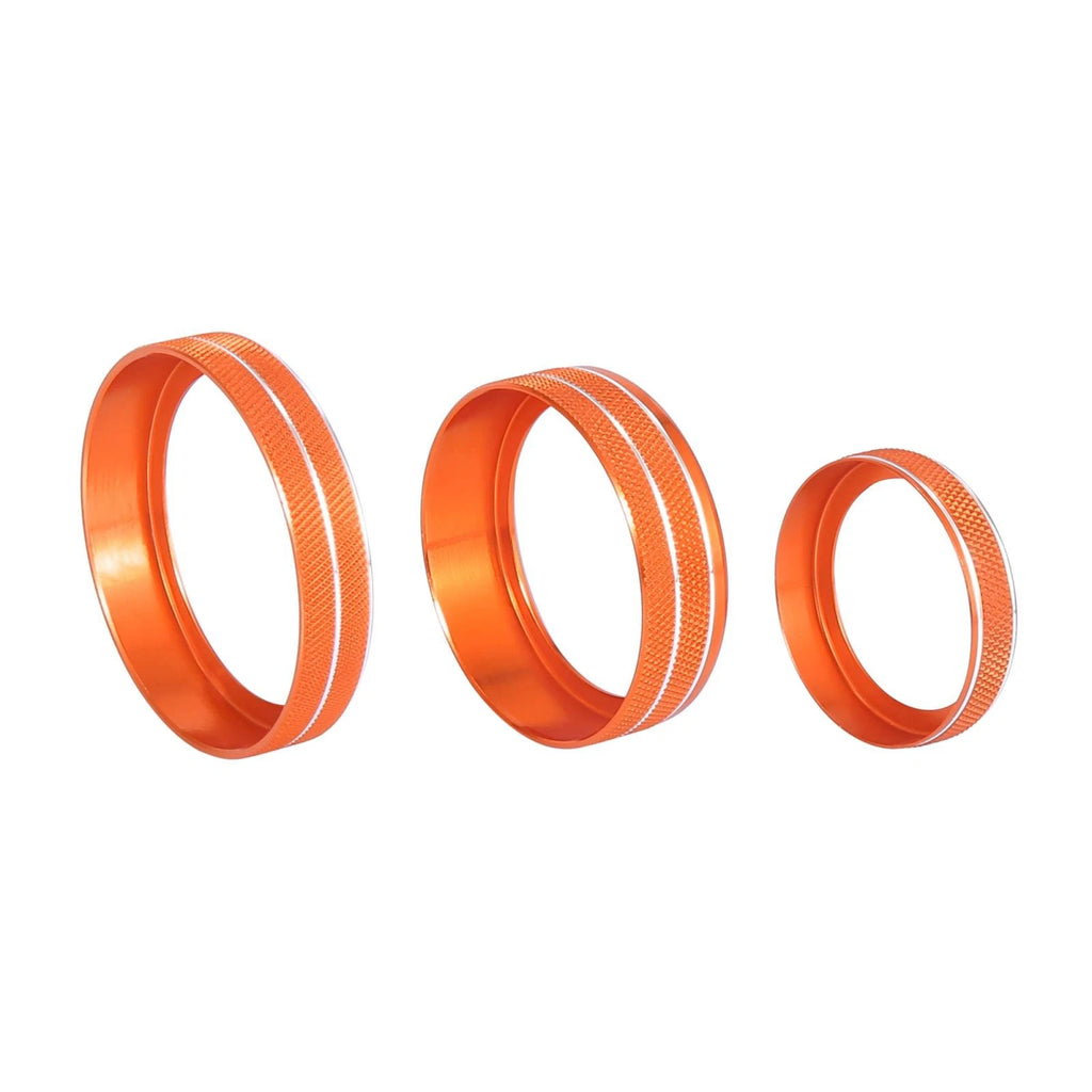 6X Orange Aluminium Alloy Knob Trim Ring Cover for Ford F150 (2016–2020)