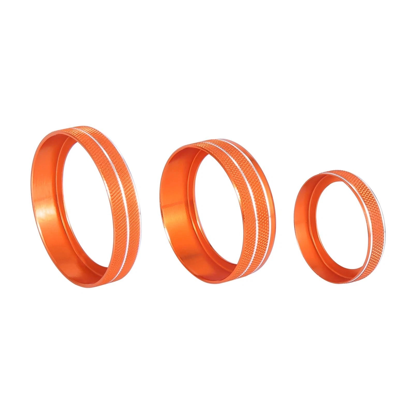 6X Orange Aluminium Alloy Knob Trim Ring Cover for Ford F150 (2016–2020)
