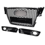 Grille and Bumper Fog Light Bezel for Audi A4 (2009-2012) Honeycomb Style