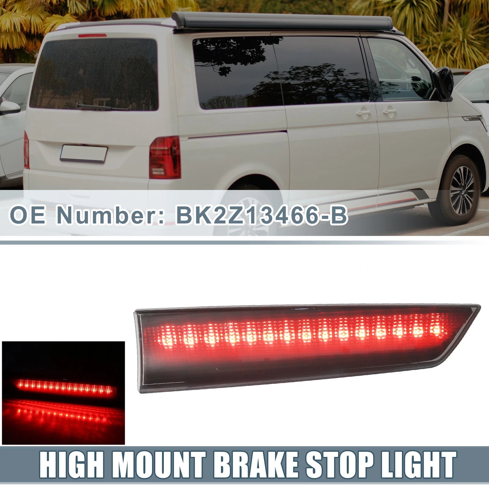 Tail High Mount Brake Stop Light No.BK2Z13466-B for Ford  1 Pair Smoked