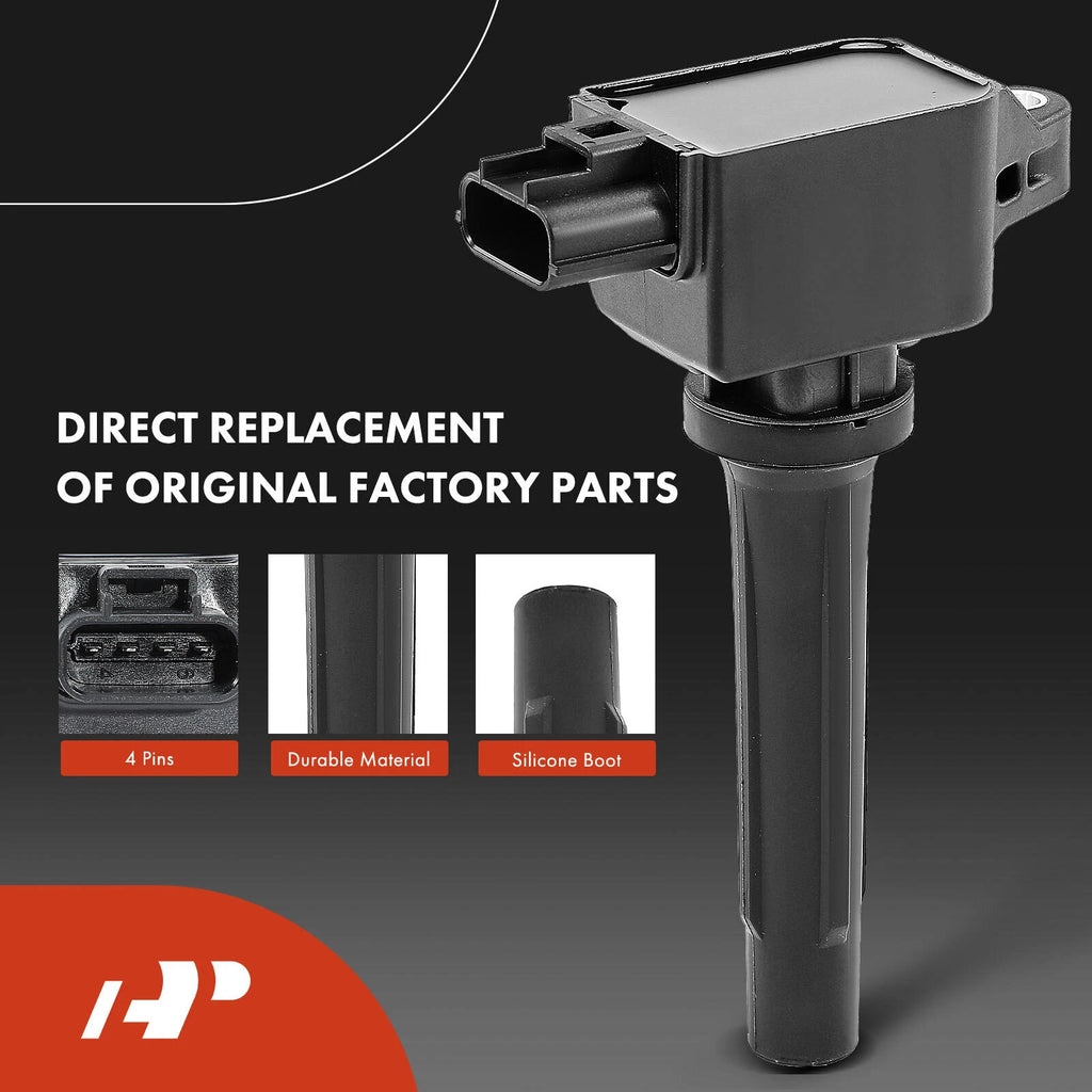 4x Ignition Coil and 4x Iridium Spark Plug for Mazda 3 (2012-2014)