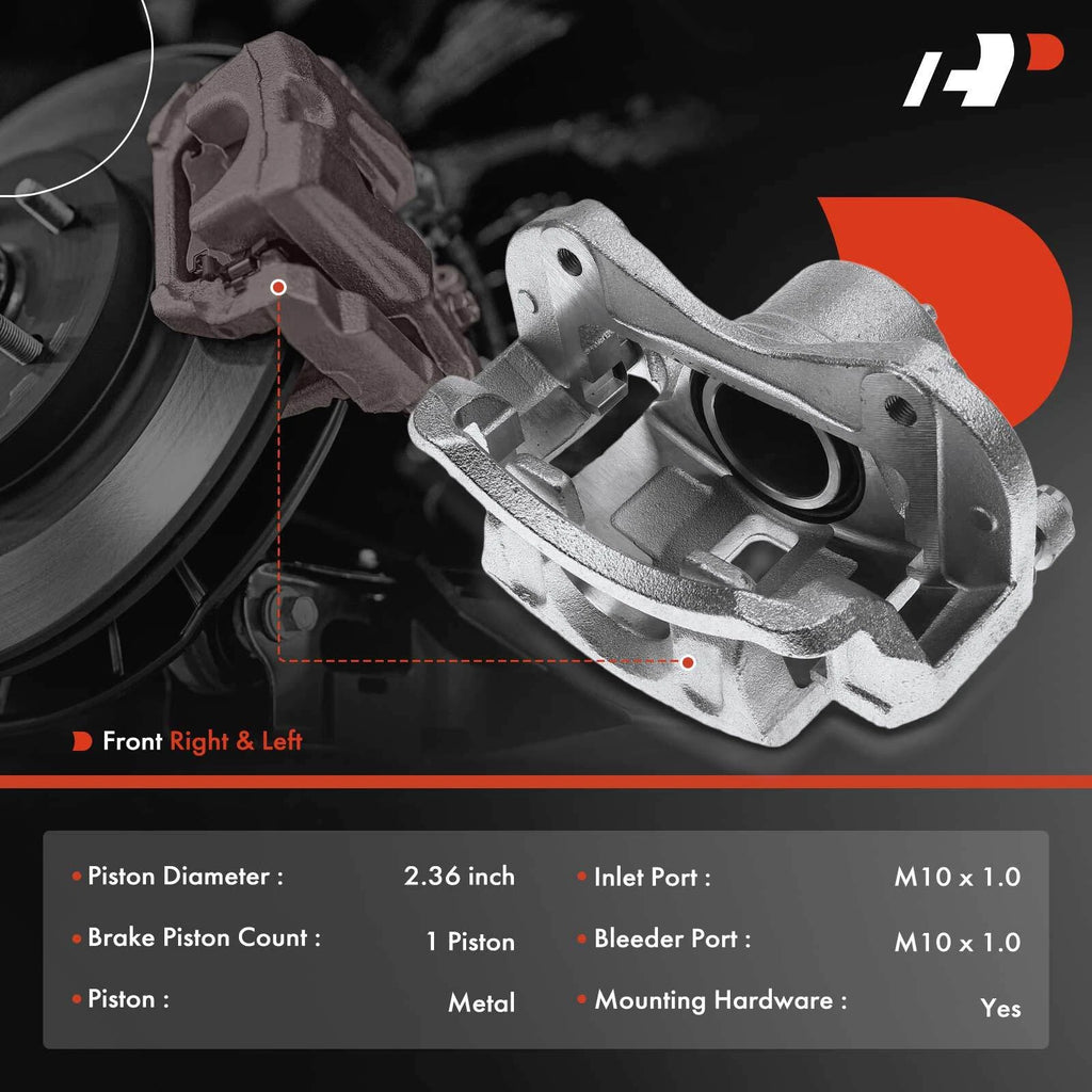Pair Front Brake Calipers with Brackets for Kia Sportage Hyundai Tucson (2017–2023)