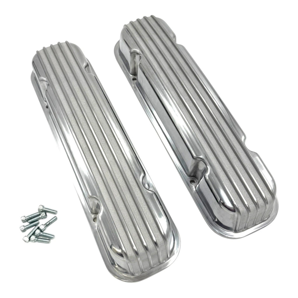 Polished Tall Aluminum Valve Covers w/o Hole for Pontiac 350 389 400 (1967–1970)