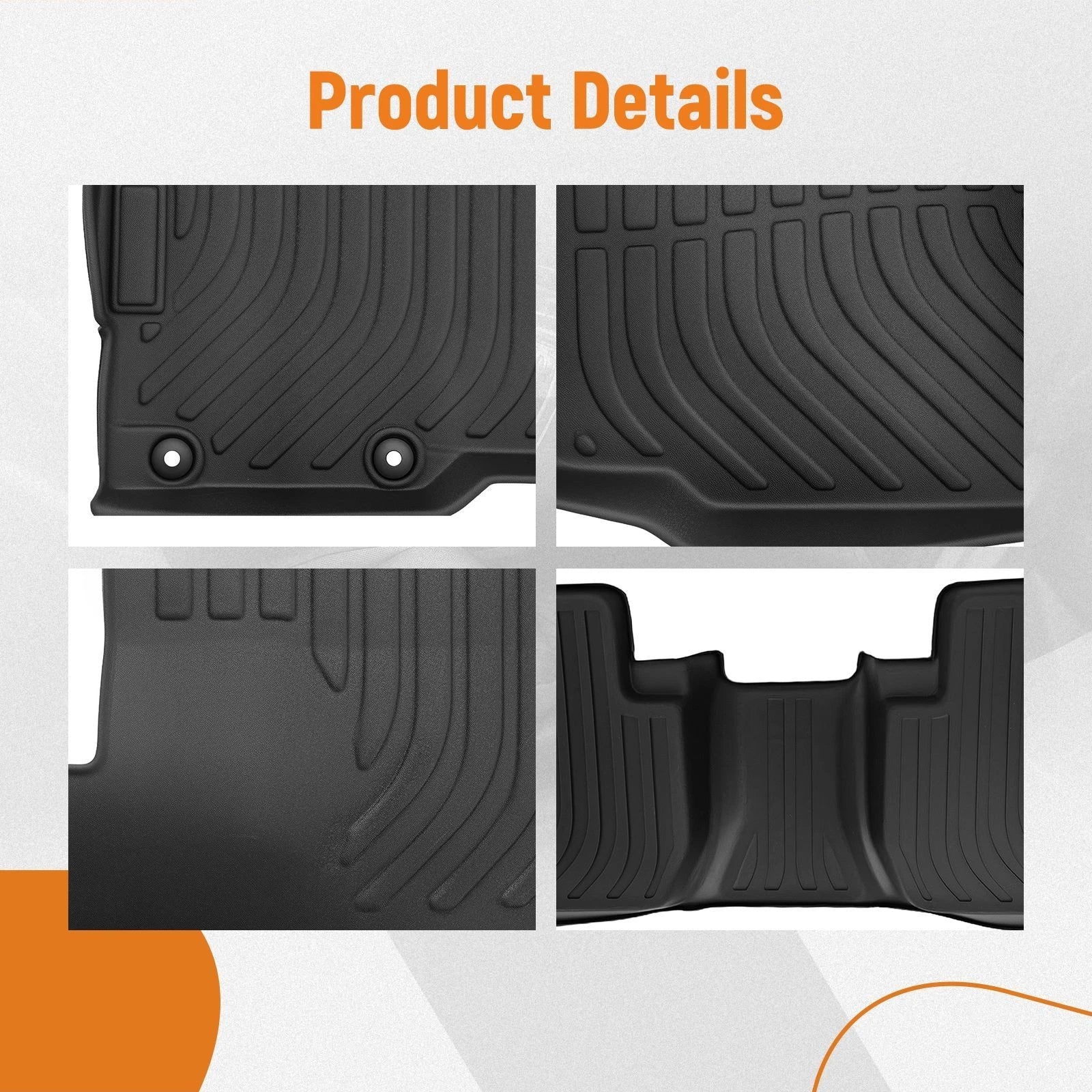 Black Anti-Slip Floor Mats for Mitsubishi Outlander (2014–2021)