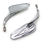 Chrome 8mm Rear View Side Mirrors for Harley Touring Road Glide Electra