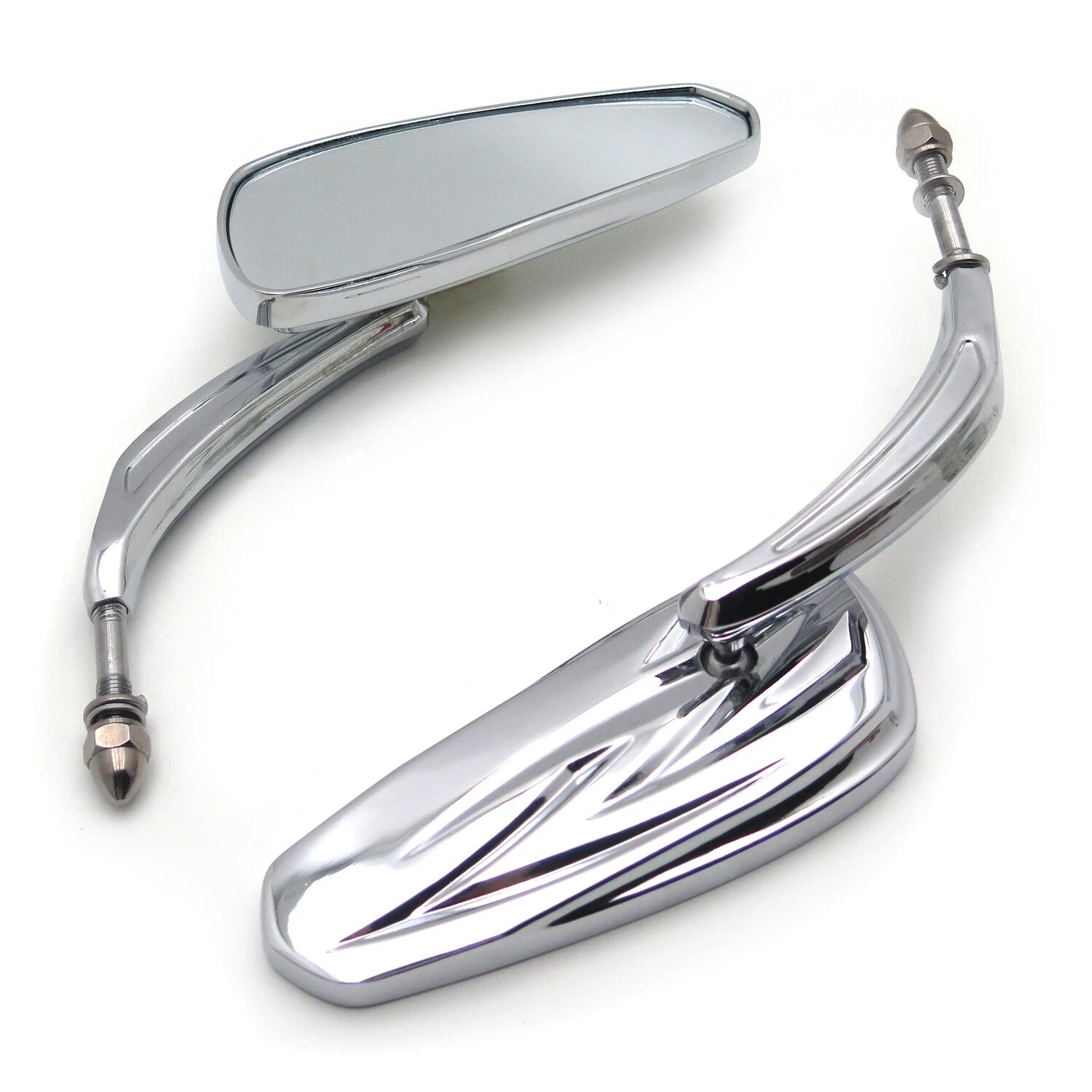Chrome 8mm Rear View Side Mirrors for Harley Touring Road Glide Electra