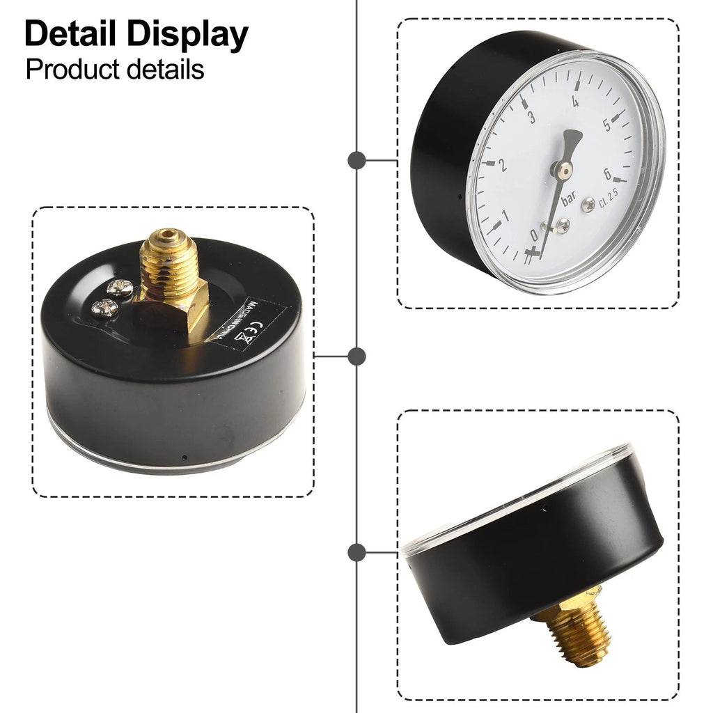 Pressure Gauge for Water and Compressed Air (Up to 6 Bar)