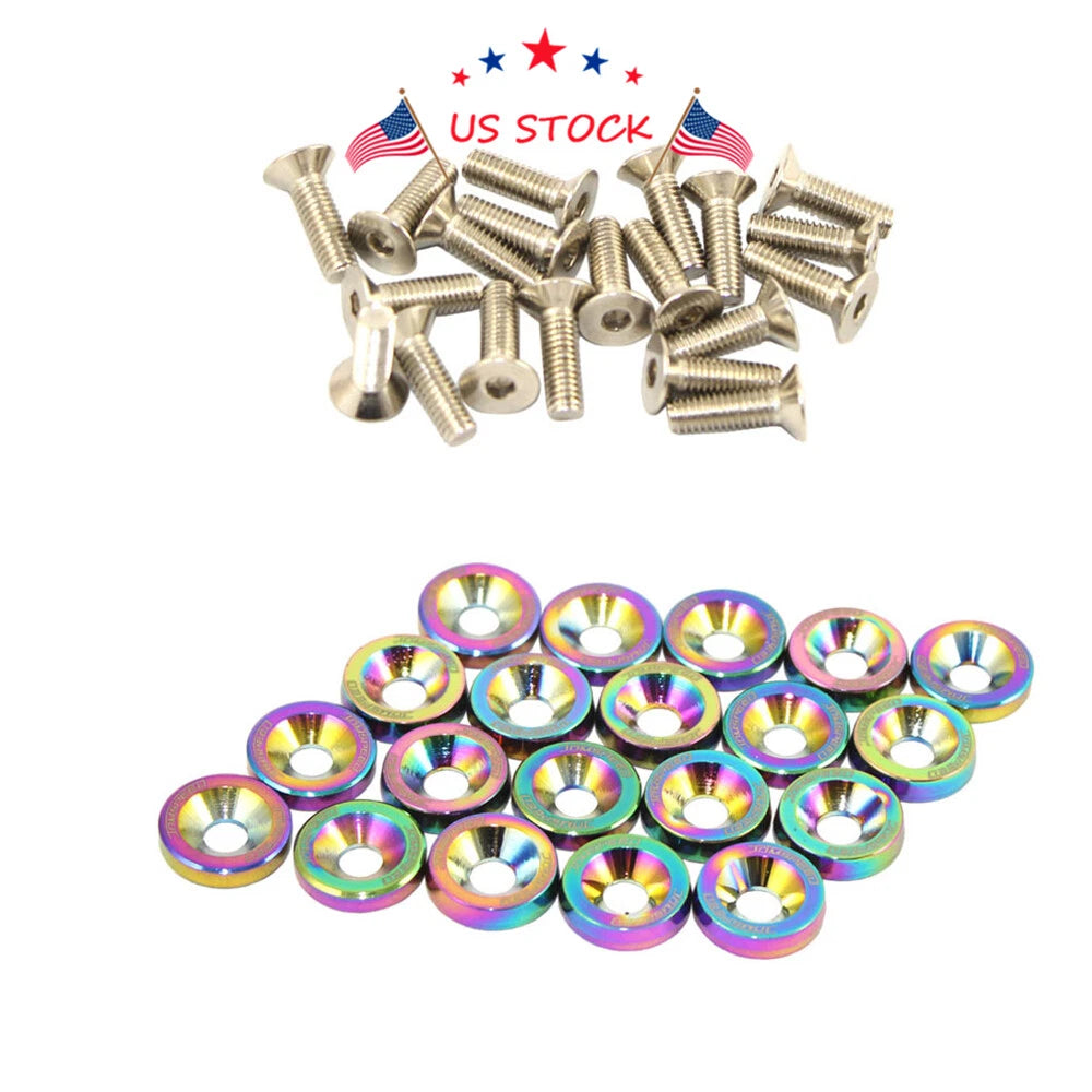 20-Piece Chrome Fender/Bumper Washer/Bolt Dress Up Kit for Make Model