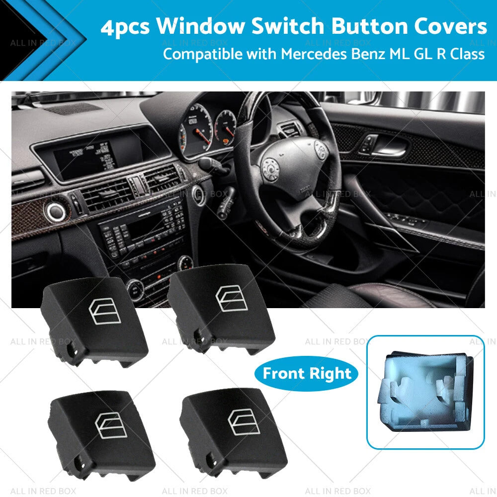 Set of 4 Window Switch Button Covers for Mercedes Benz ML W164 W212