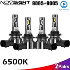 Set of 4 LED Headlight Bulbs 9005 HB3 for Tesla S (2012–2017) 6500K