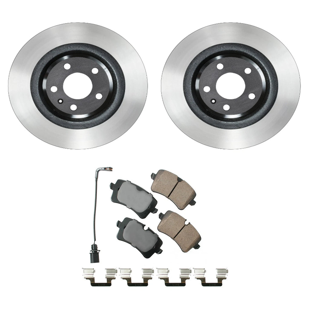 Set of 2 Wagner Rear Rotors & Akebono EURO Ceramic Pads for Audi A6 (2014–2015)