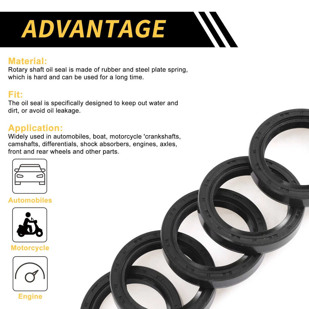 Set of 5 Oil Seal Rotary Shaft Seal NBR Rubber 40x55x10mm for Various Models