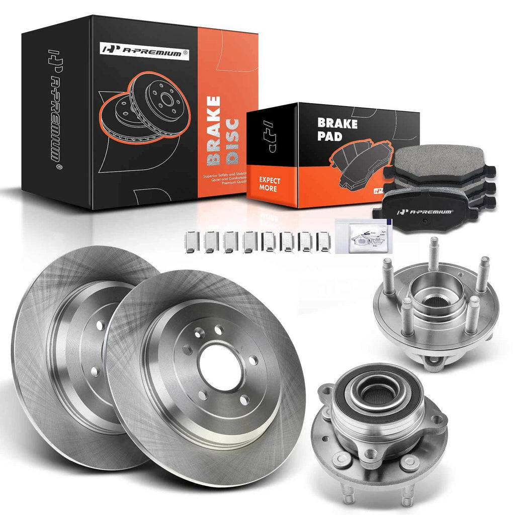 Rear Disc Rotors & Pads Set for Ford Taurus (2010–2017)