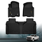 TPE Floor Mats for Silverado Sierra 1500 2500 3500 Crew Cab (2019–2026)