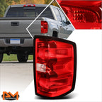 Right Side Red Lens Tail Brake Light Stop Lamp for Silverado/Sierra 3500HD (2014–2019)