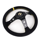 Deep Dish Suede Steering Wheel + Hub Adapter for Honda Civic (1996–2000)