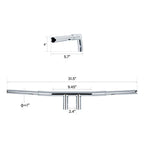 1 1/4" Fat Chrome 4" Rise T-Bar Handlebar for Harley Sportster Dyna (2004-2023)