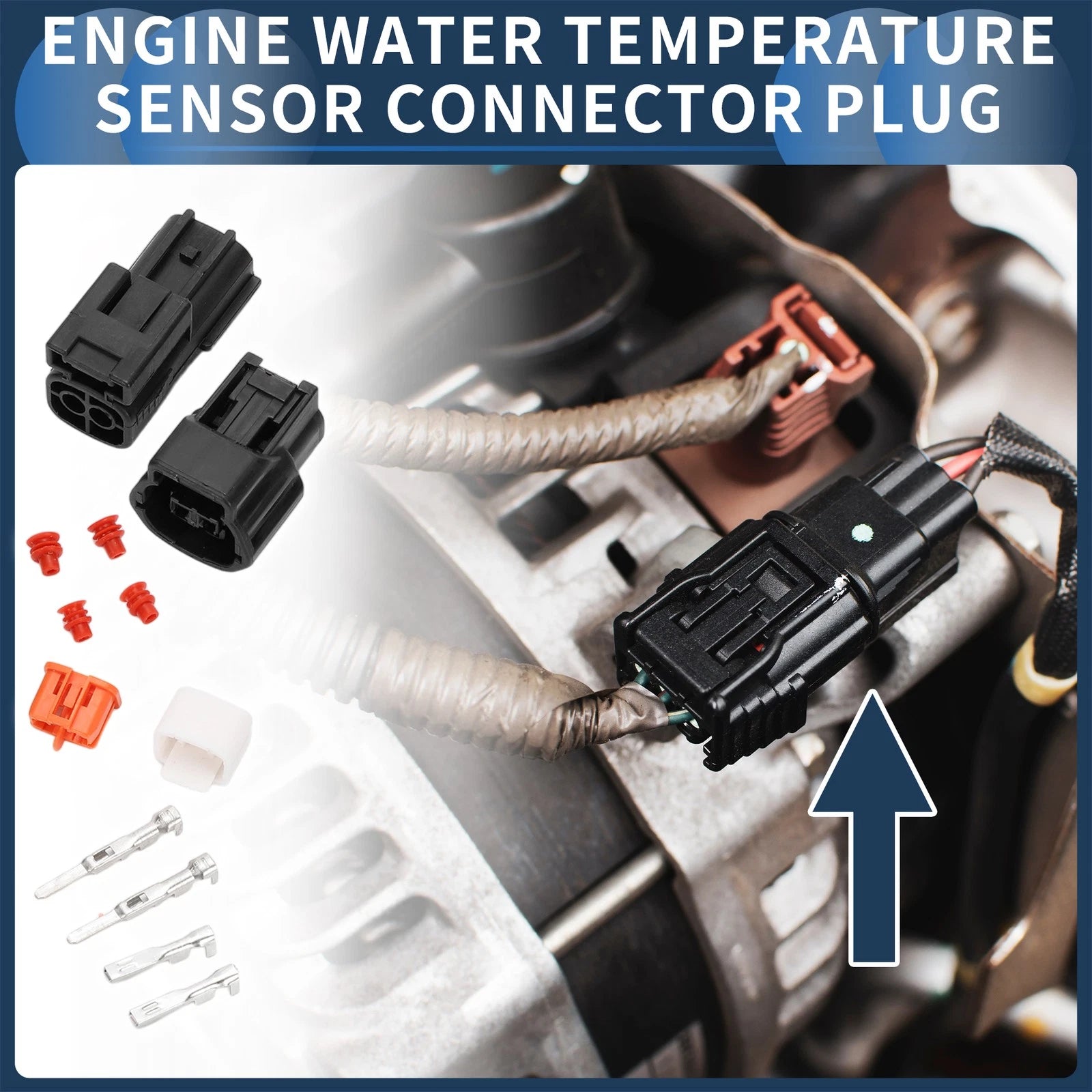 2 Pin Engine Water Temperature Sensor Connector Plug for Nissan 