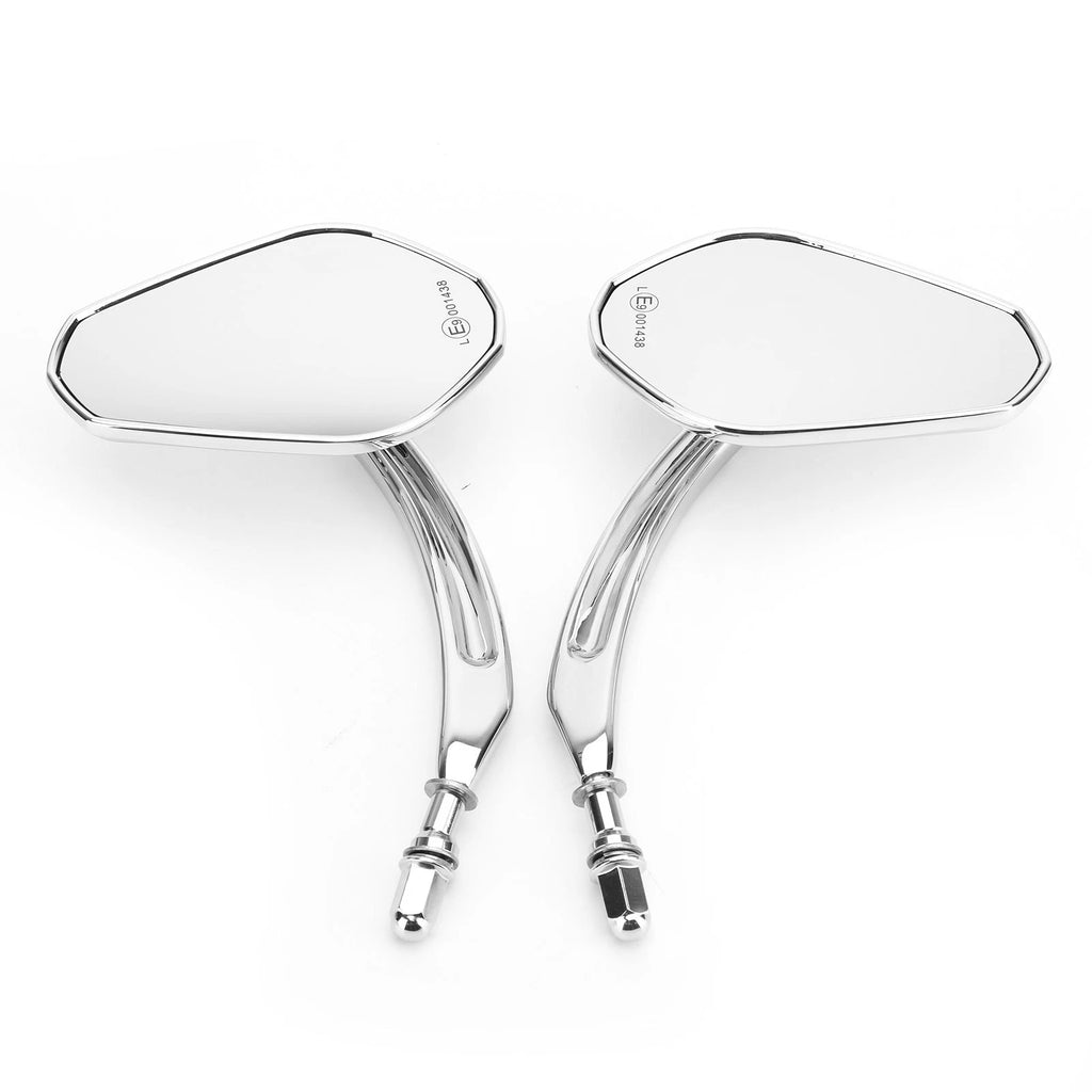 Chrome Diamond Rearview Mirrors for Motorcycle Cruiser Touring Chopper