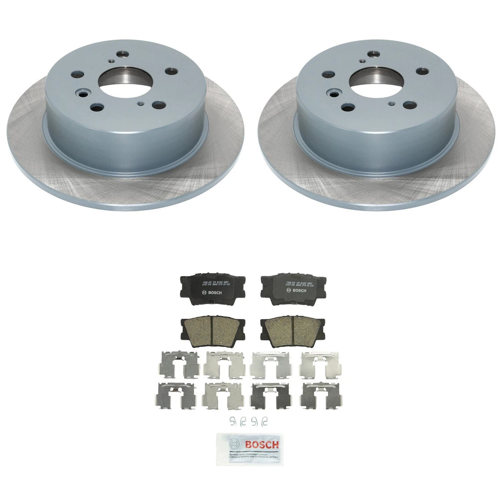 Set of 2 DuraGo Rear Rotors & Bosch QuietCast Pads for Avalon, Camry