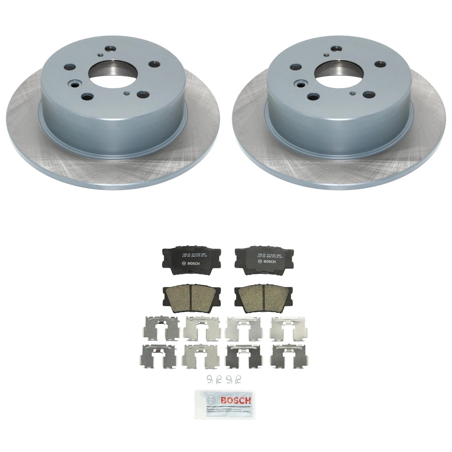 Set of 2 DuraGo Rear Rotors & Bosch QuietCast Pads for Avalon, Camry