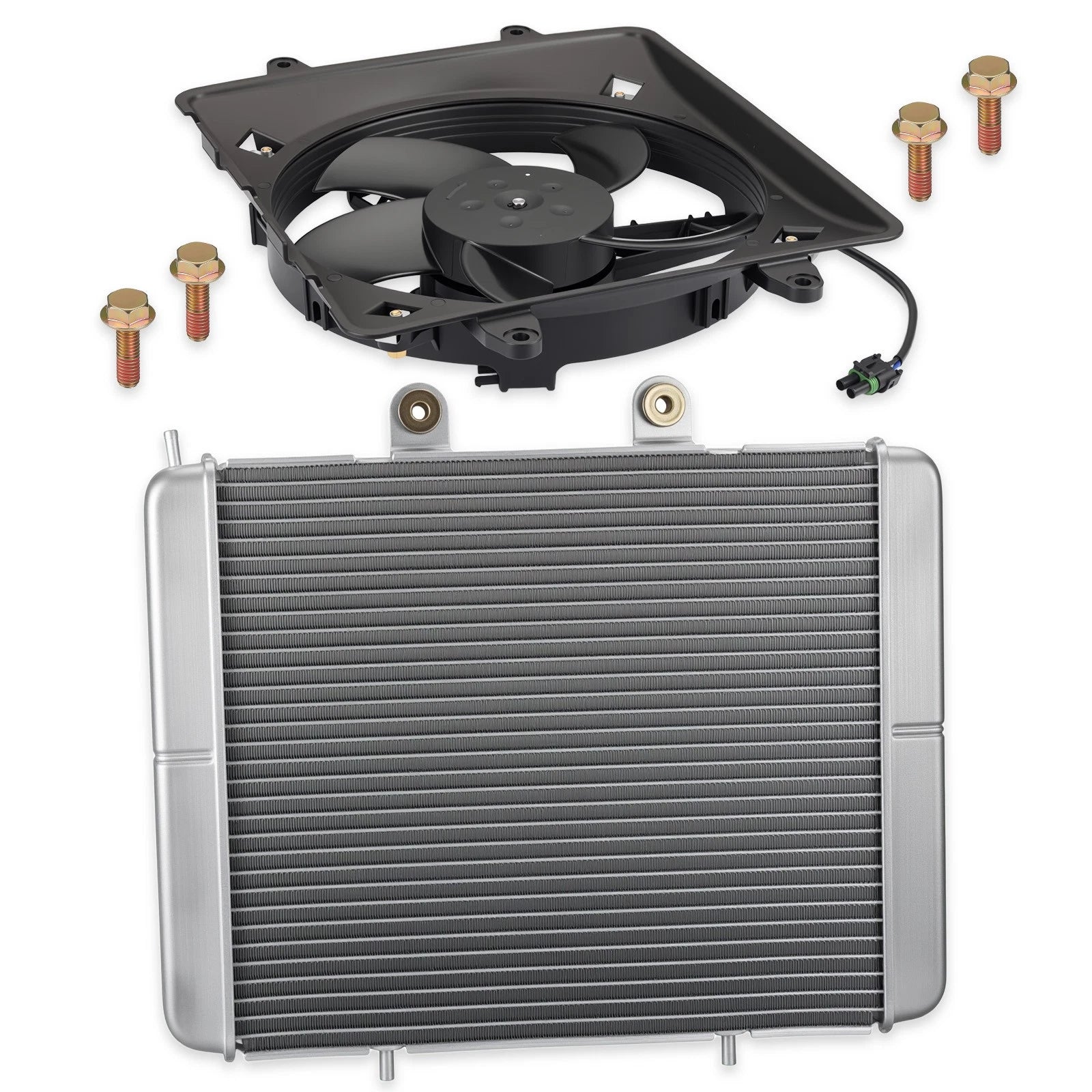 Aluminum Radiator + Cooling Fan for Polaris Sportsman 700 EFI (2004–2008)
