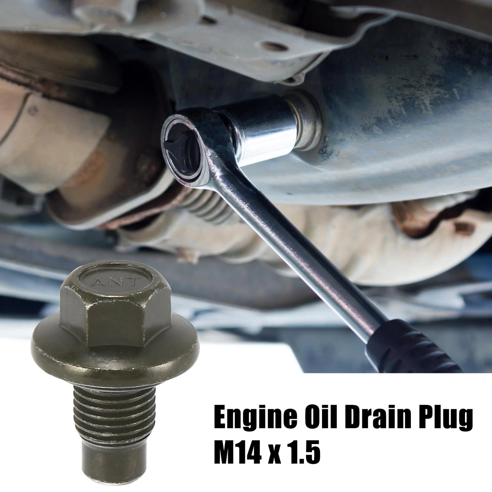 M14 x 1.5 Stainless Steel Engine Oil Drain Plug Screw with Seal Ring for Ford 
