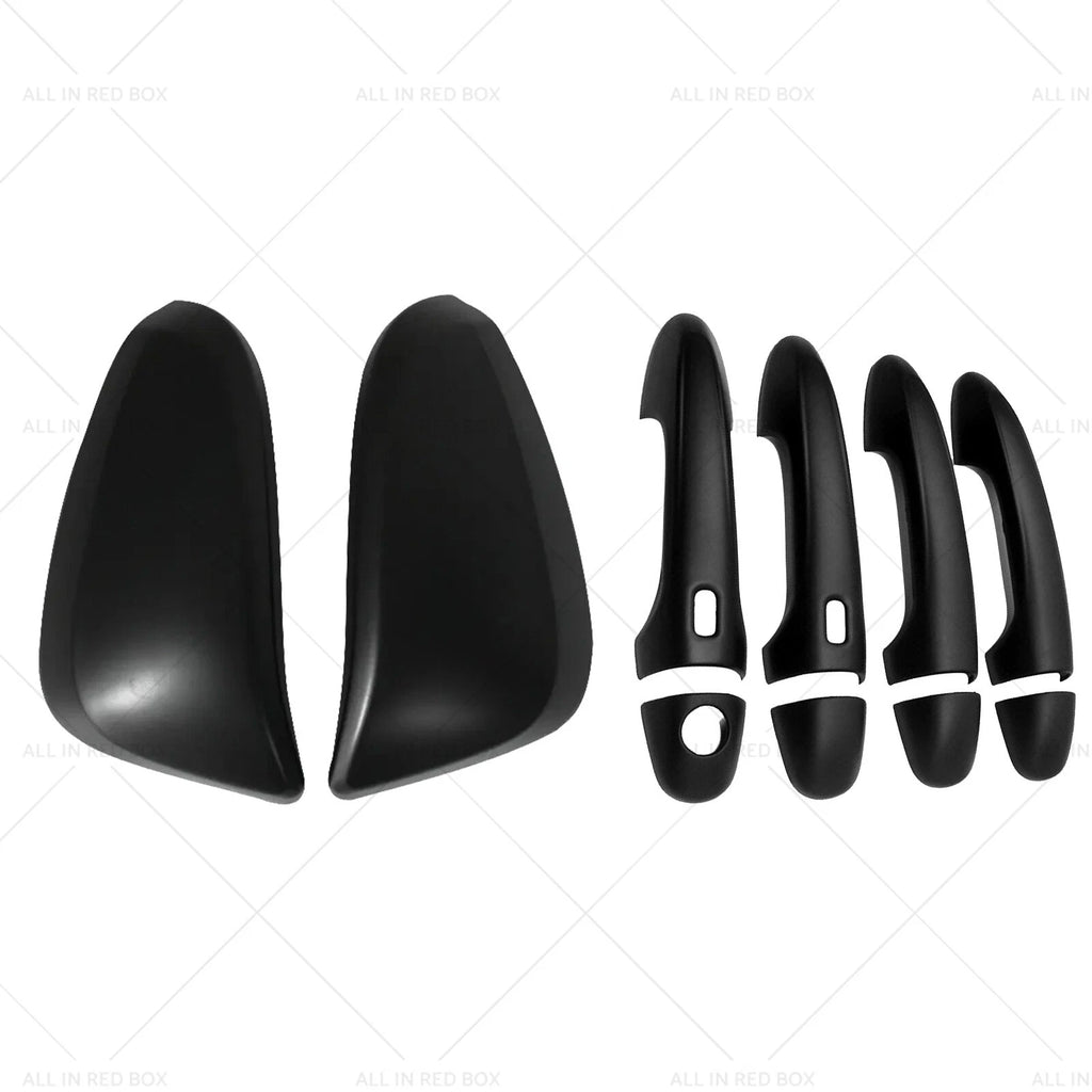 Black Mirror Covers + Door Handles Kit for Toyota Hilux (2015–2023)