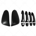 Black Mirror Covers + Door Handles Kit for Toyota Hilux (2015–2023)