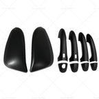Black Mirror Covers + Door Handles Kit for Toyota Hilux (2015–2023)