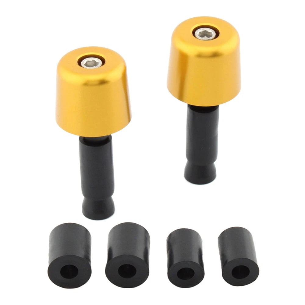 Handlebar Grips & End Caps for Universal Motorcycle (1in/25.4mm) Gold