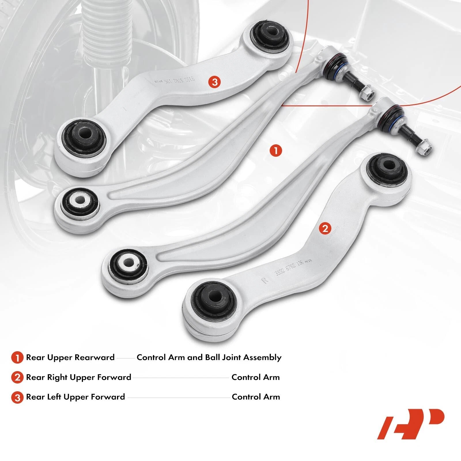 Set of 4 Rear Control Arms & Ball Joints for BMW F10 528i 535d 535i 550i (2011–2016)