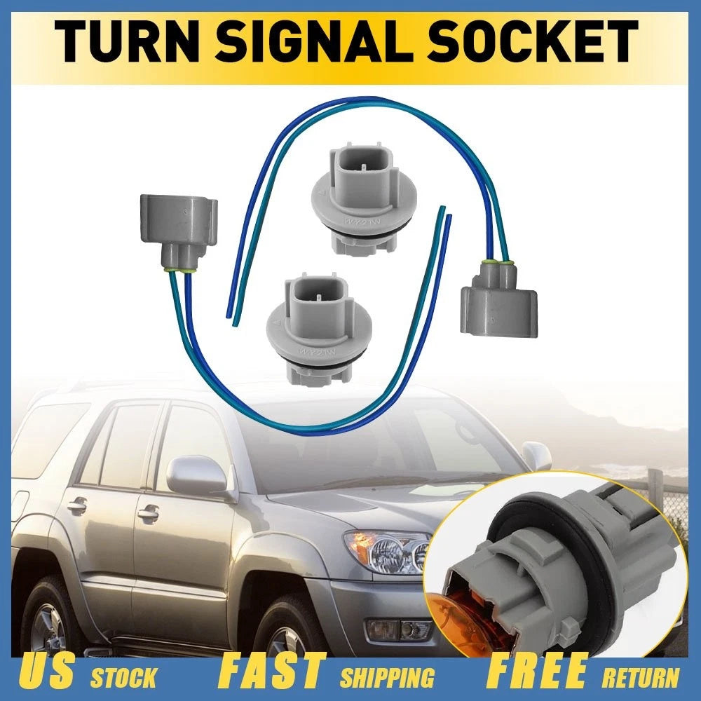 2X Headlight Turn Signal Socket Connector for Toyota 4Runner Camry Corolla (V)