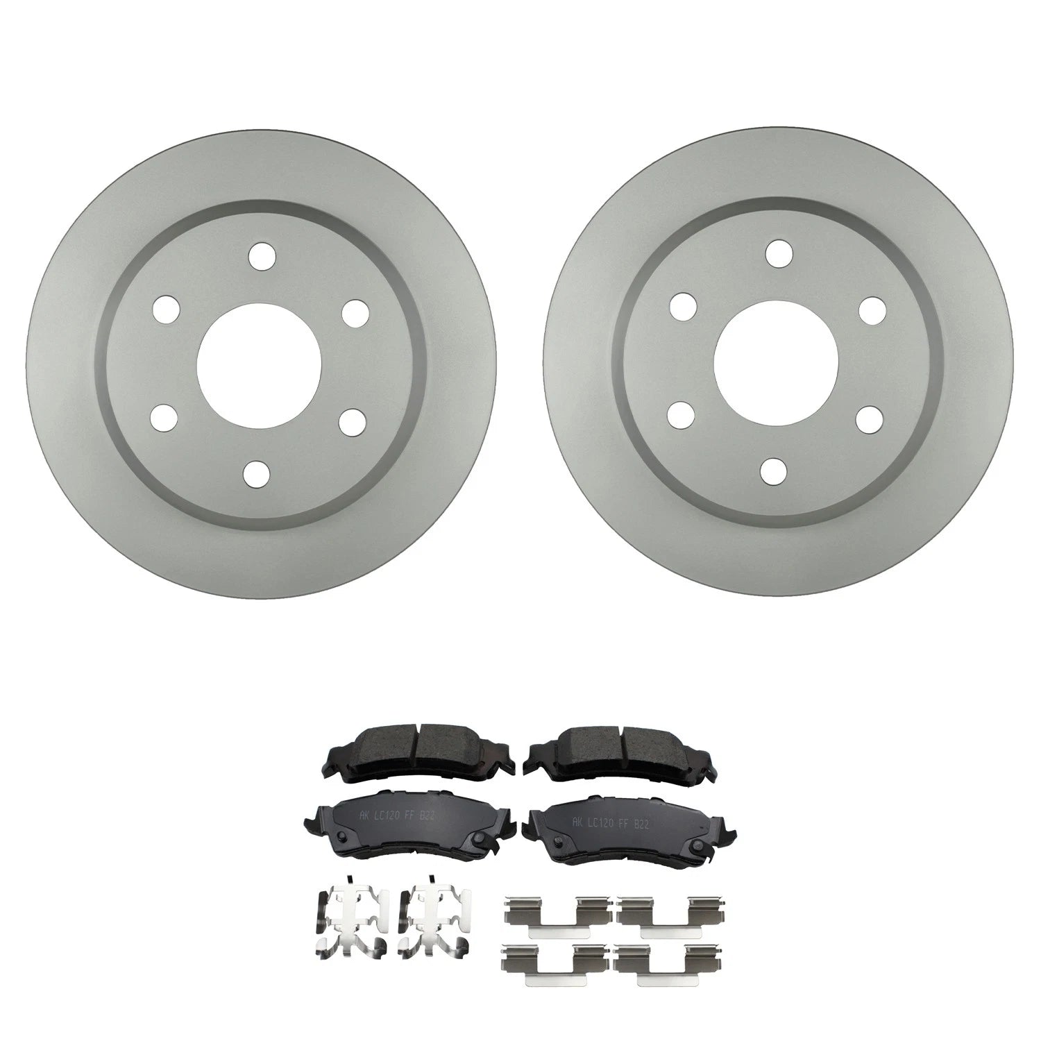 Set of 2 Bosch QuietCast Rear Rotors & Akebono ProACT Pads for Yukon
