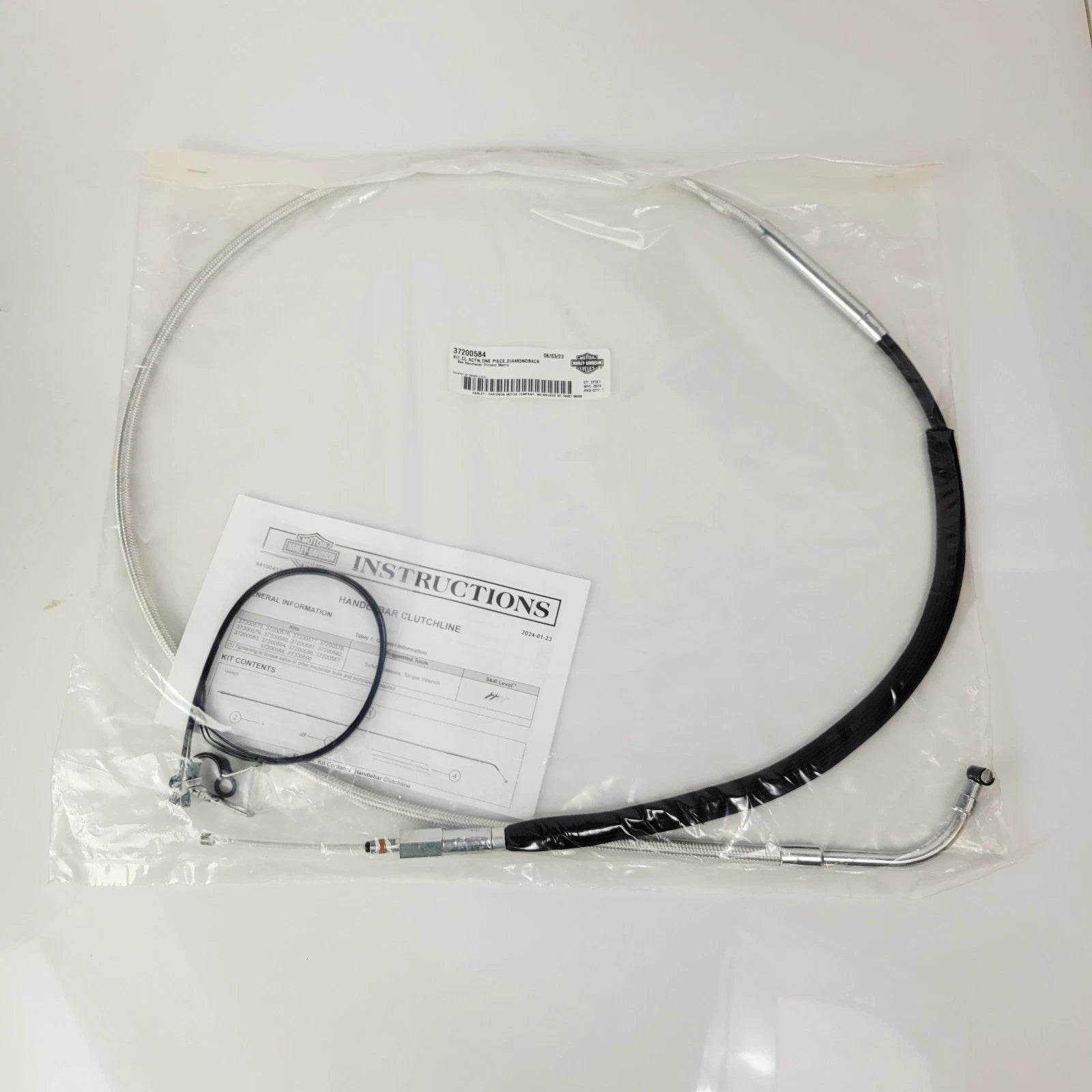 Harley Diamondback Clutch Cable 37200584 for Touring Road & Street Glide (2024-2026)