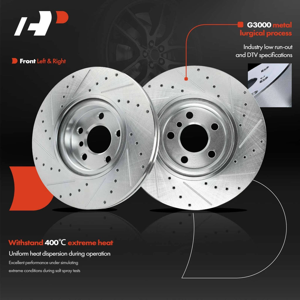 Drilled Brake Rotors & Brake Pads Set for BMW X1 F48 (2016–2023)