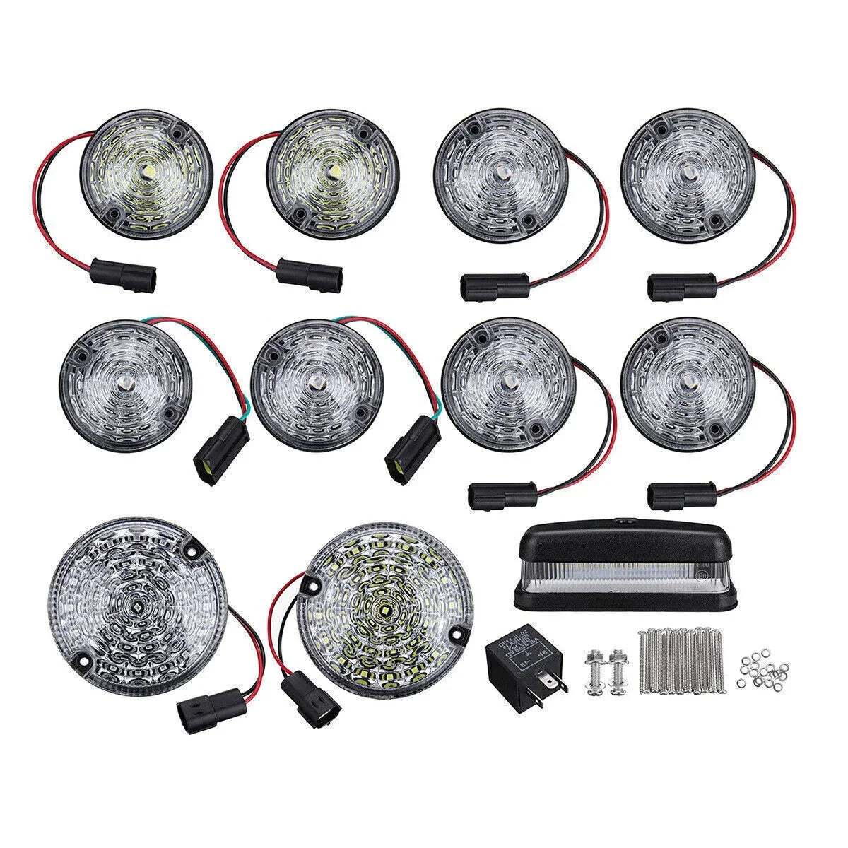 12Pcs Clear Full LED Light Upgrade Lamp Kit for Land Rover Defender 90 110 130