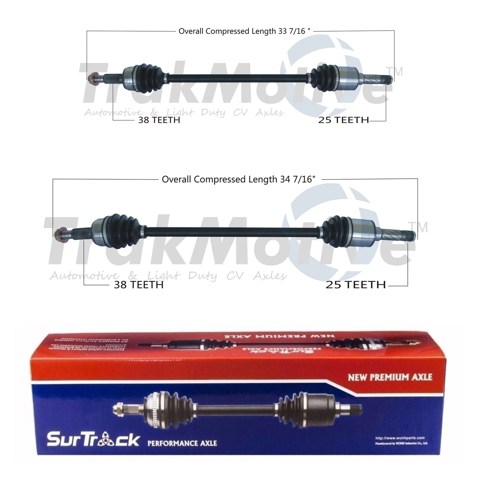 Set of 2 Rear CV Axle Shafts for Ford Edge, Lincoln MKX (2007–2018)