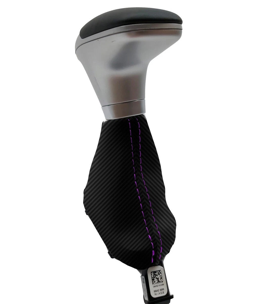 Automatic Shift Boot Cover for Dodge Challenger (2015–2020) Carbon Fiber Purple Stitch