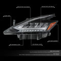 LED Headlight Assembly for Nissan Murano (2019–2021) - Left Side, Black Amber