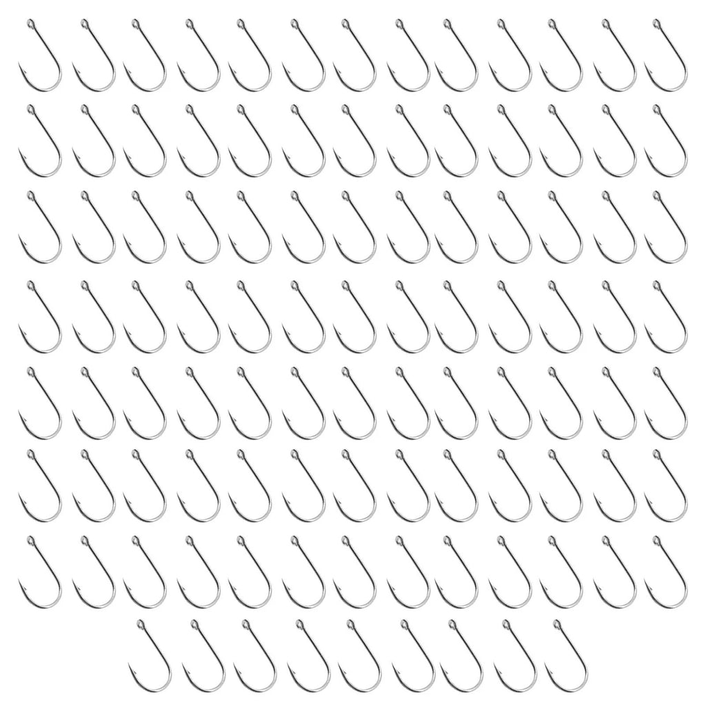 100pcs Carbon Steel Fly Barb Fishing Hooks for Fly Tying