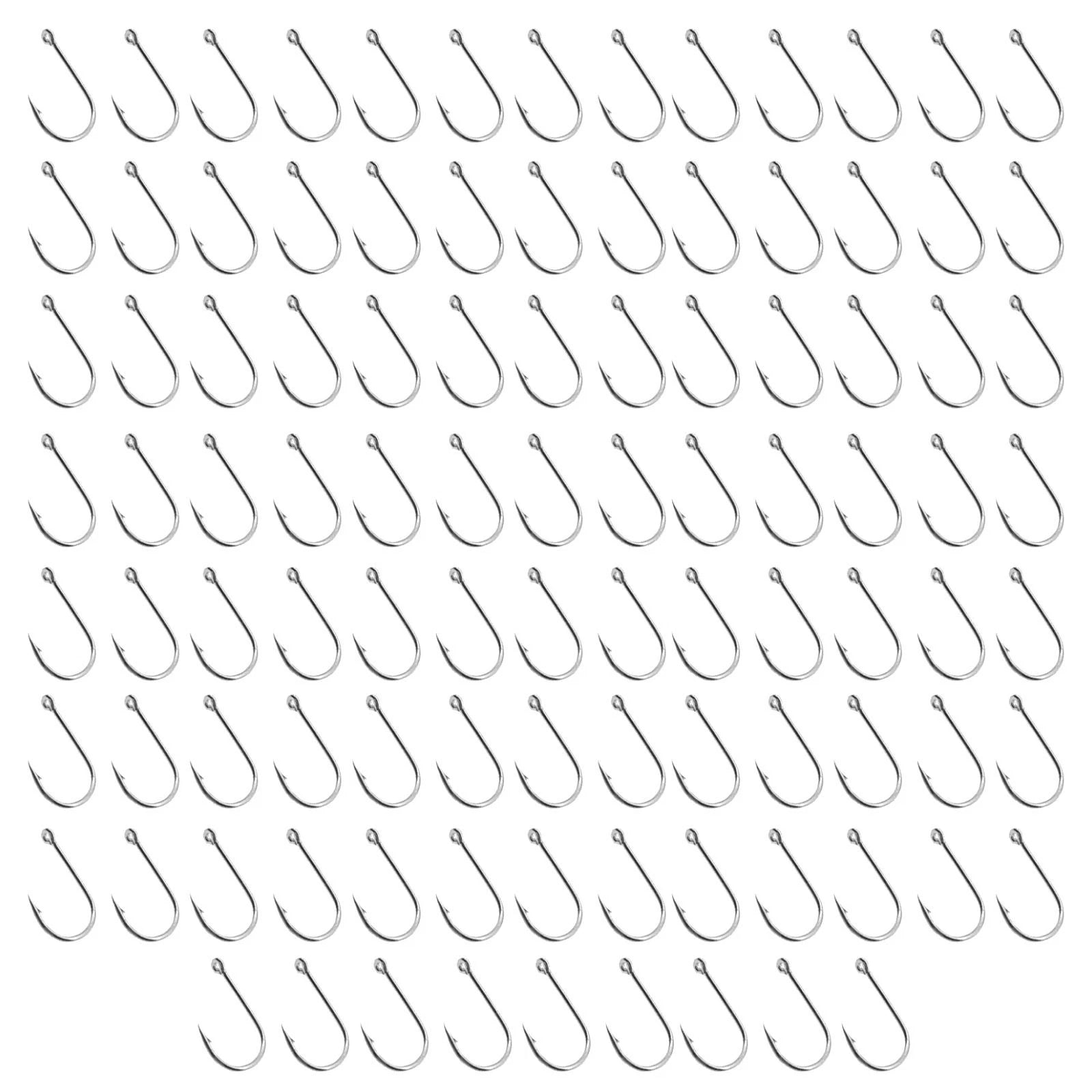 100pcs Carbon Steel Fly Barb Fishing Hooks for Fly Tying