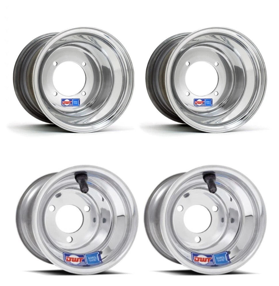 Pair of DWT Polished Wheels Rims for Honda TRX70 (2000–2023) 8" 8x6 4x110 3x100