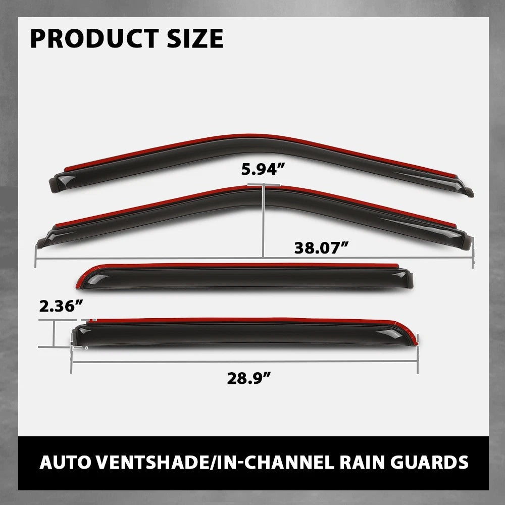 In-Channel Rain Guards for Ford F150 SuperCrew (2015–2024)