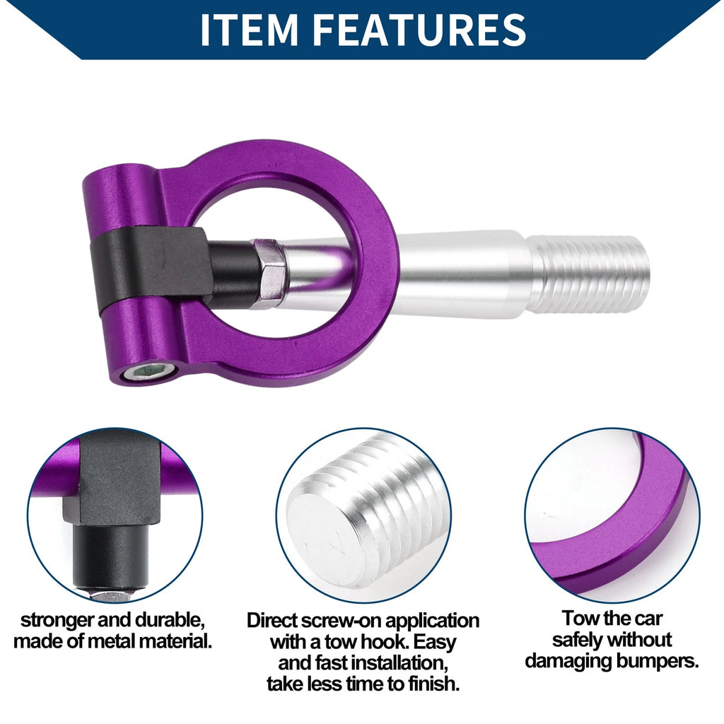 Tow Hook Ring for Mitsubishi Lancer Evolution (1 pcs, 23.5cm, Purple)