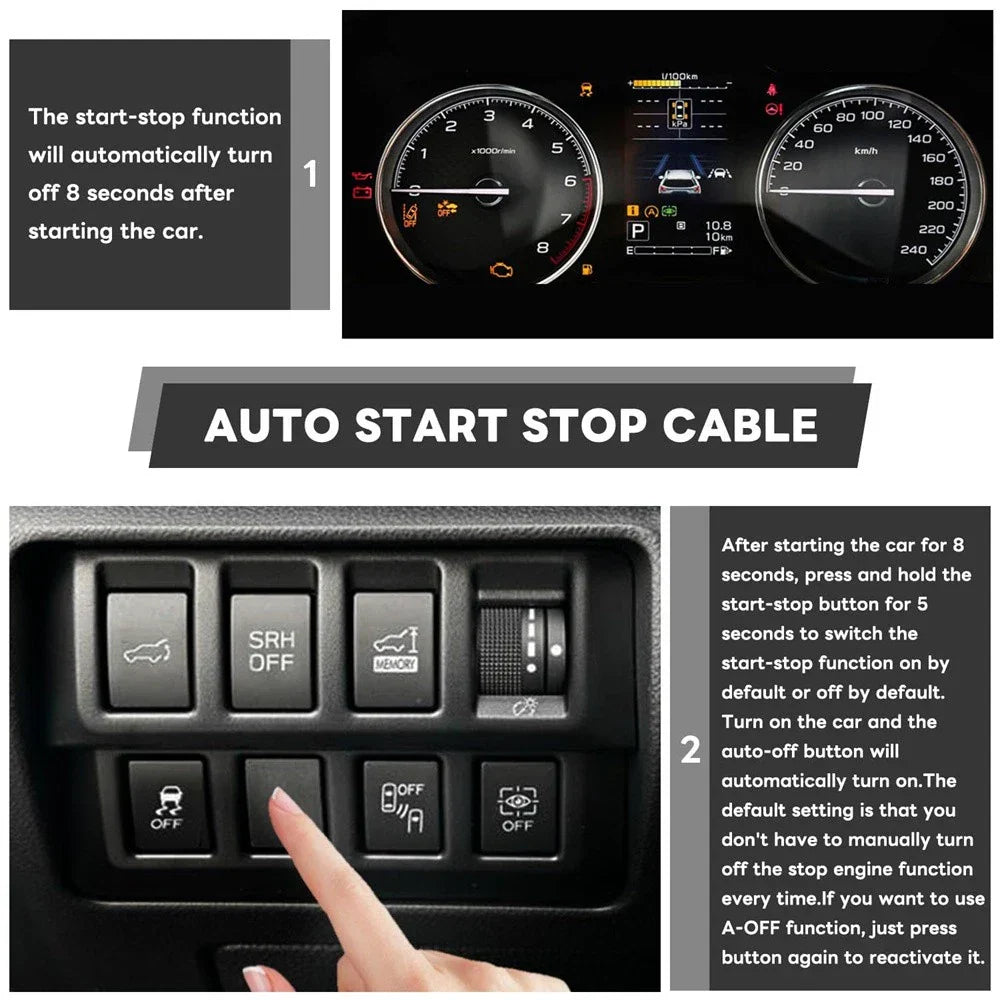 Black Start Stop A-Off Cable for Subaru Forester Crosstrek (2019-2024)