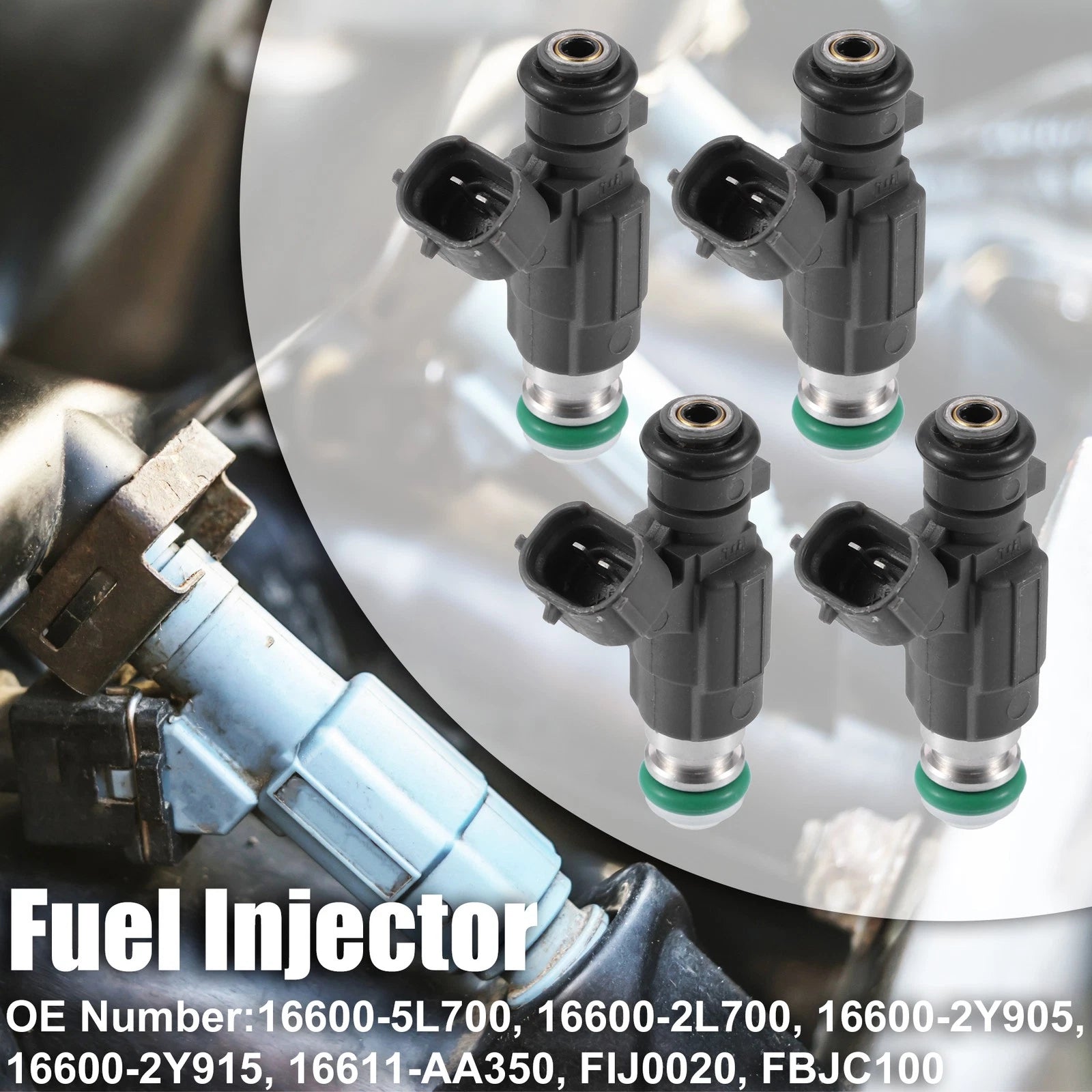 Set of 4 Fuel Injectors 16600-5L700 for Nissan 350Z (2003–2005) VQ35DE VQ30DE